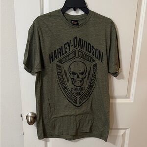 Harley-Davidson Olive Skull Graphic Tee Tulsa, Ok